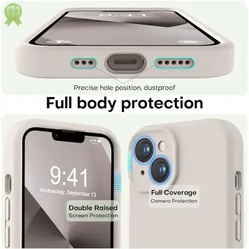 LOVE 3000 Designed for iPhone 13 Case, Premium Silicone with [Camera Protection] [Soft Anti-Scratch Microfiber Lining] Shockproof Protective Phone Case for iPhone 13 Women Men Girls 6.1