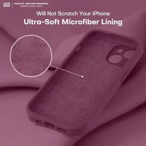 LOVE 3000 Designed for iPhone 13 Case, Premium Silicone with [Camera Protection] [Soft Anti-Scratch Microfiber Lining] Shockproof Protective Phone Case for iPhone 13 Women Men Girls 6.1