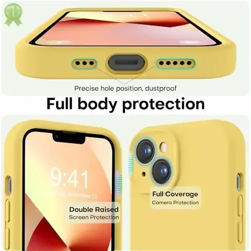 LOVE 3000 Designed for iPhone 13 Case, Premium Silicone with [Camera Protection] [Soft Anti-Scratch Microfiber Lining] Shockproof Protective Phone Case for iPhone 13 Women Men Girls 6.1