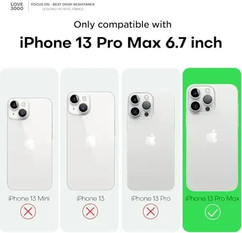 LOVE 3000 Designed for iPhone 13 Pro Max Case, Premium Silicone with [Soft Anti-Scratch Microfiber Lining] Shockproof Protective Phone Case for Men Women Girls 6.7