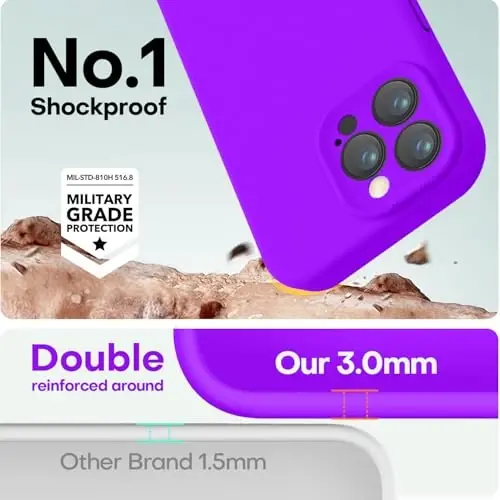 LOVE 3000 Designed for iPhone 13 Pro Max Case, Premium Silicone with [Soft Anti-Scratch Microfiber Lining] Shockproof Protective Phone Case for Men Women Girls 6.7