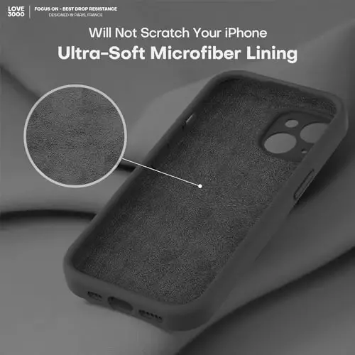 LOVE 3000 Designed for iPhone 14 Case, Premium Silicone with [Soft Anti-Scratch Microfiber Lining] Shockproof Protective Phone Case for Men Women Girls 6.1