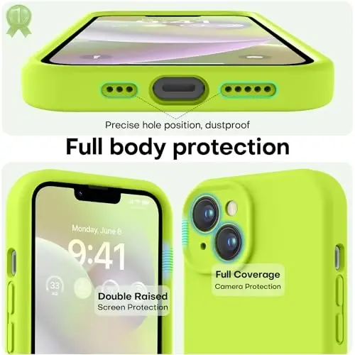 LOVE 3000 Designed for iPhone 14 Case, Premium Silicone with [Soft Anti-Scratch Microfiber Lining] Shockproof Protective Phone Case for Men Women Girls 6.1