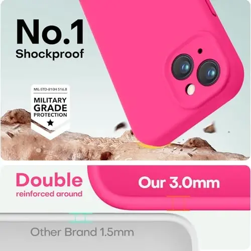 LOVE 3000 Designed for iPhone 14 Case, Premium Silicone with [Soft Anti-Scratch Microfiber Lining] Shockproof Protective Phone Case for Men Women Girls 6.1