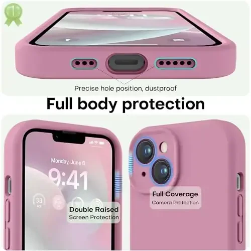 LOVE 3000 Designed for iPhone 14 Case, Premium Silicone with [Soft Anti-Scratch Microfiber Lining] Shockproof Protective Phone Case for Men Women Girls 6.1