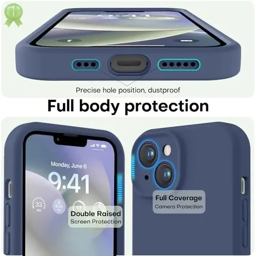 LOVE 3000 Designed for iPhone 14 Case, Premium Silicone with [Soft Anti-Scratch Microfiber Lining] Shockproof Protective Phone Case for Men Women Girls 6.1