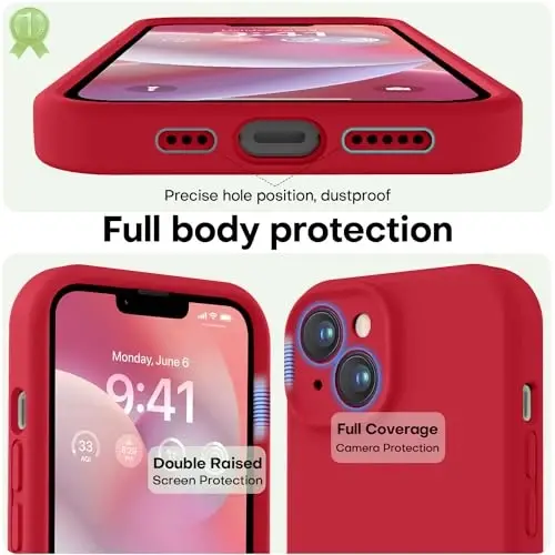 LOVE 3000 Designed for iPhone 14 Case, Premium Silicone with [Soft Anti-Scratch Microfiber Lining] Shockproof Protective Phone Case for Men Women Girls 6.1