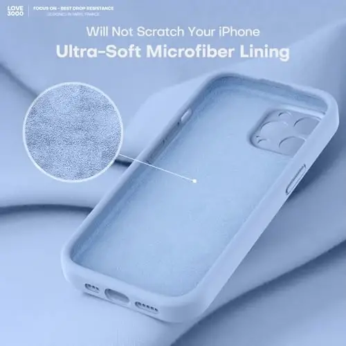 LOVE 3000 Designed for iPhone 14 Pro Case, Premium Silicone with [Soft Anti-Scratch Microfiber Lining] Shockproof Protective Phone Case for Men Women Girls 6.1