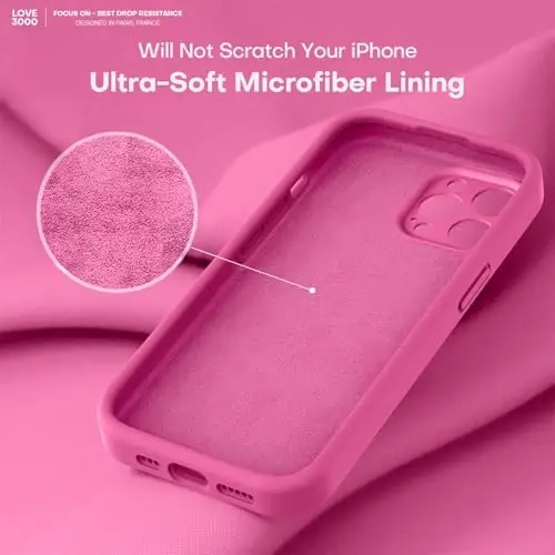 LOVE 3000 Designed for iPhone 14 Pro Case, Premium Silicone with [Soft Anti-Scratch Microfiber Lining] Shockproof Protective Phone Case for Men Women Girls 6.1