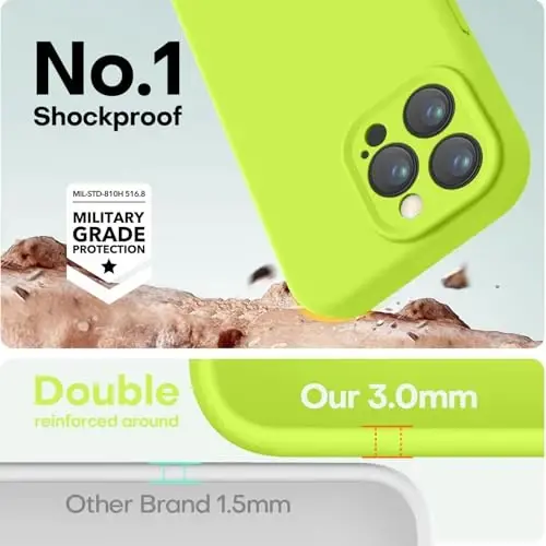 LOVE 3000 Designed for iPhone 14 Pro Max Case, Premium Silicone with [Soft Anti-Scratch Microfiber Lining] Shockproof Protective Phone Case for Men Women Girls 6.7