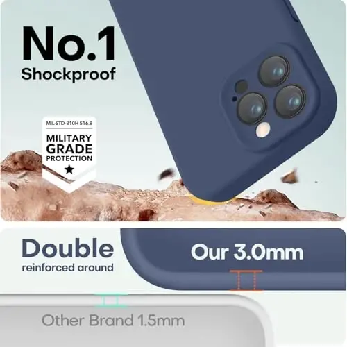 LOVE 3000 Designed for iPhone 14 Pro Max Case, Premium Silicone with [Soft Anti-Scratch Microfiber Lining] Shockproof Protective Phone Case for Men Women Girls 6.7