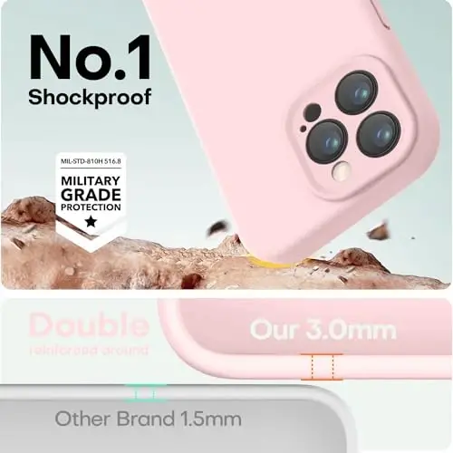 LOVE 3000 Designed for iPhone 15 Pro Case, Premium Silicone with [Soft Anti-Scratch Microfiber Lining] Shockproof Protective Phone Case for Men Women Girls 6.1