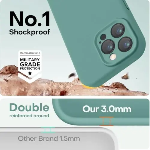 LOVE 3000 Designed for iPhone 15 Pro Case, Premium Silicone with [Soft Anti-Scratch Microfiber Lining] Shockproof Protective Phone Case for Men Women Girls 6.1