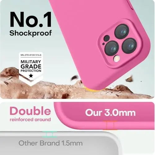 LOVE 3000 Designed for iPhone 15 Pro Case, Premium Silicone with [Soft Anti-Scratch Microfiber Lining] Shockproof Protective Phone Case for Men Women Girls 6.1