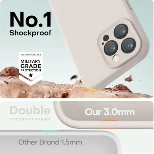 LOVE 3000 Designed for iPhone 15 Pro Case, Premium Silicone with [Soft Anti-Scratch Microfiber Lining] Shockproof Protective Phone Case for Men Women Girls 6.1