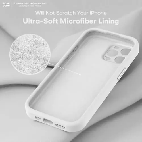 LOVE 3000 Designed for iPhone 15 Pro Case, Premium Silicone with [Soft Anti-Scratch Microfiber Lining] Shockproof Protective Phone Case for Men Women Girls 6.1