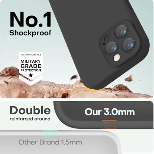 LOVE 3000 Designed for iPhone 15 Pro Max Case, Premium Silicone with [Soft Anti-Scratch Microfiber Lining] Shockproof Protective Phone Case for Men Women Girls 6.7
