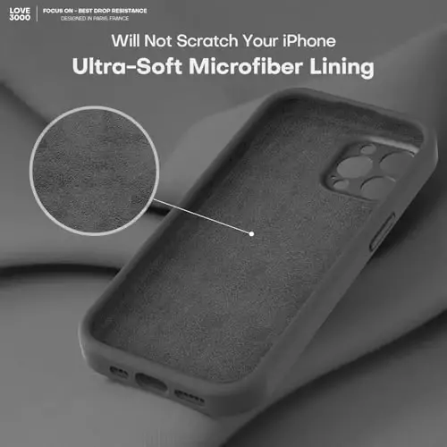LOVE 3000 Designed for iPhone 15 Pro Max Case, Premium Silicone with [Soft Anti-Scratch Microfiber Lining] Shockproof Protective Phone Case for Men Women Girls 6.7