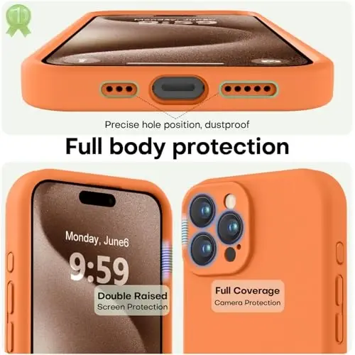 LOVE 3000 Designed for iPhone 15 Pro Max Case, Premium Silicone with [Soft Anti-Scratch Microfiber Lining] Shockproof Protective Phone Case for Men Women Girls 6.7