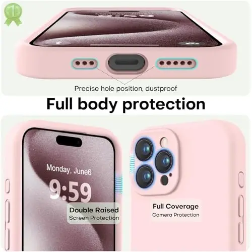 LOVE 3000 Designed for iPhone 15 Pro Max Case, Premium Silicone with [Soft Anti-Scratch Microfiber Lining] Shockproof Protective Phone Case for Men Women Girls 6.7