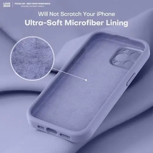 LOVE 3000 Designed for iPhone 15 Pro Max Case, Premium Silicone with [Soft Anti-Scratch Microfiber Lining] Shockproof Protective Phone Case for Men Women Girls 6.7