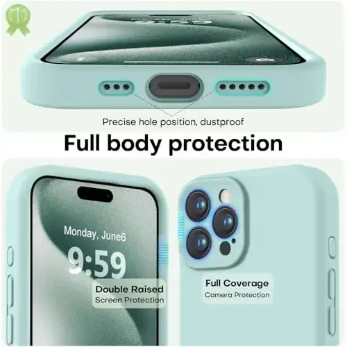 LOVE 3000 Designed for iPhone 15 Pro Max Case, Premium Silicone with [Soft Anti-Scratch Microfiber Lining] Shockproof Protective Phone Case for Men Women Girls 6.7
