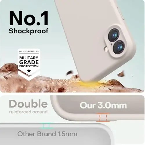 LOVE 3000 Designed for iPhone 16 Case, Premium Silicone with [Soft Anti-Scratch Microfiber Lining] Shockproof Protective Phone Case for Men Women Girls 6.1 - 4