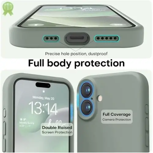 LOVE 3000 Designed for iPhone 16 Case, Premium Silicone with [Soft Anti-Scratch Microfiber Lining] Shockproof Protective Phone Case for Men Women Girls 6.1