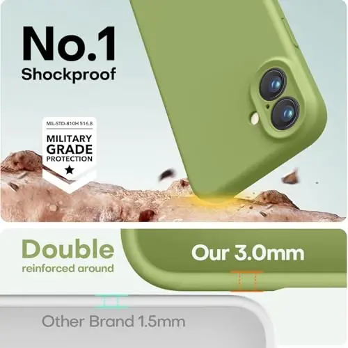 LOVE 3000 Designed for iPhone 16 Case, Premium Silicone with [Soft Anti-Scratch Microfiber Lining] Shockproof Protective Phone Case for Men Women Girls 6.1