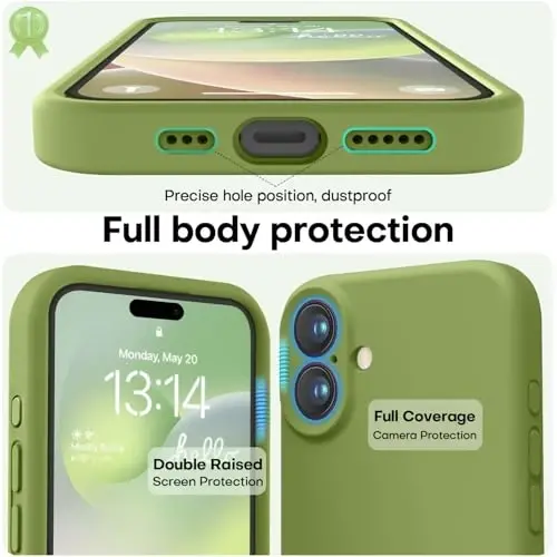 LOVE 3000 Designed for iPhone 16 Case, Premium Silicone with [Soft Anti-Scratch Microfiber Lining] Shockproof Protective Phone Case for Men Women Girls 6.1