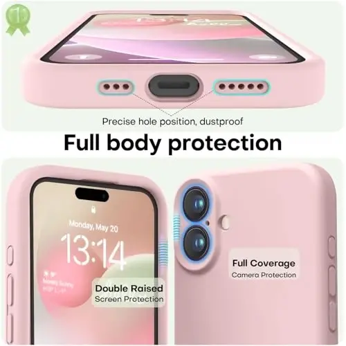 LOVE 3000 Designed for iPhone 16 Case, Premium Silicone with [Soft Anti-Scratch Microfiber Lining] Shockproof Protective Phone Case for Men Women Girls 6.1