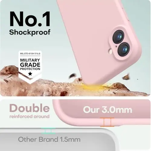 LOVE 3000 Designed for iPhone 16 Case, Premium Silicone with [Soft Anti-Scratch Microfiber Lining] Shockproof Protective Phone Case for Men Women Girls 6.1