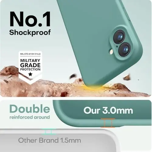 LOVE 3000 Designed for iPhone 16 Case, Premium Silicone with [Soft Anti-Scratch Microfiber Lining] Shockproof Protective Phone Case for Men Women Girls 6.1