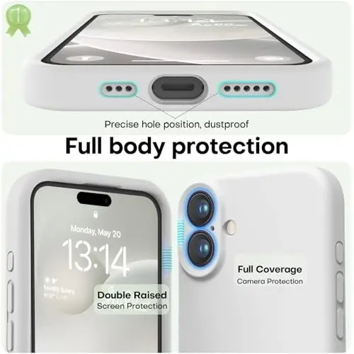 LOVE 3000 Designed for iPhone 16 Case, Premium Silicone with [Soft Anti-Scratch Microfiber Lining] Shockproof Protective Phone Case for Men Women Girls 6.1