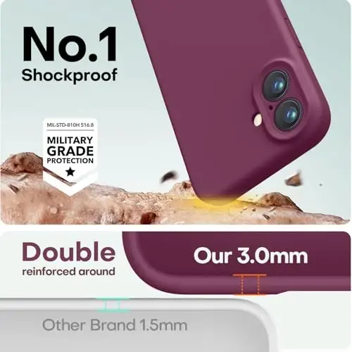 LOVE 3000 Designed for iPhone 16 Case, Premium Silicone with [Soft Anti-Scratch Microfiber Lining] Shockproof Protective Phone Case for Men Women Girls 6.1