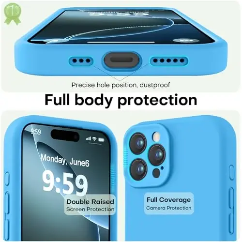 LOVE 3000 Designed for iPhone 16 Pro Case, Premium Silicone with [Soft Anti-Scratch Microfiber Lining] Shockproof Protective Phone Case for Men Women Girls 6.3