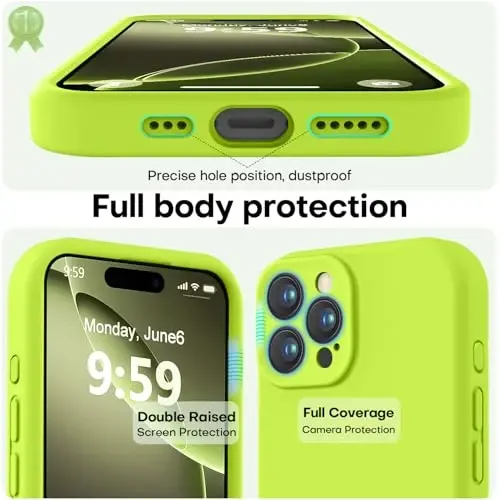 LOVE 3000 Designed for iPhone 16 Pro Case, Premium Silicone with [Soft Anti-Scratch Microfiber Lining] Shockproof Protective Phone Case for Men Women Girls 6.3