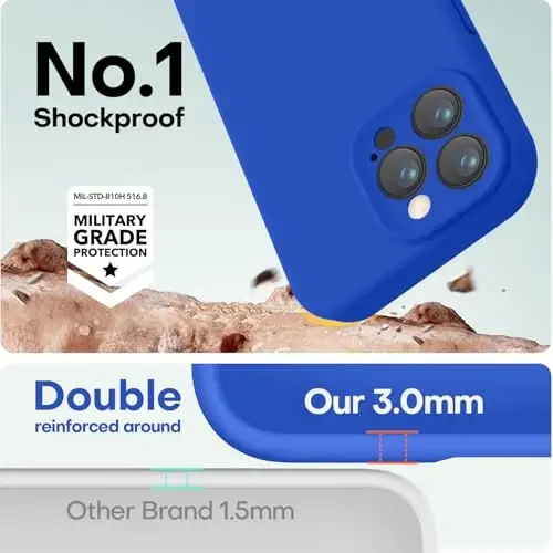 LOVE 3000 Designed for iPhone 16 Pro Case, Premium Silicone with [Soft Anti-Scratch Microfiber Lining] Shockproof Protective Phone Case for Men Women Girls 6.3