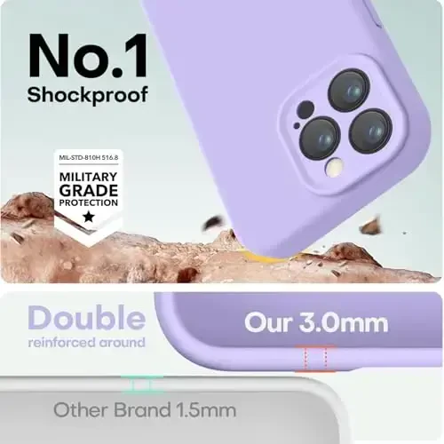 LOVE 3000 Designed for iPhone 16 Pro Case, Premium Silicone with [Soft Anti-Scratch Microfiber Lining] Shockproof Protective Phone Case for Men Women Girls 6.3
