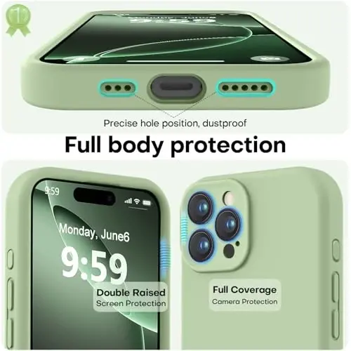 LOVE 3000 Designed for iPhone 16 Pro Case, Premium Silicone with [Soft Anti-Scratch Microfiber Lining] Shockproof Protective Phone Case for Men Women Girls 6.3