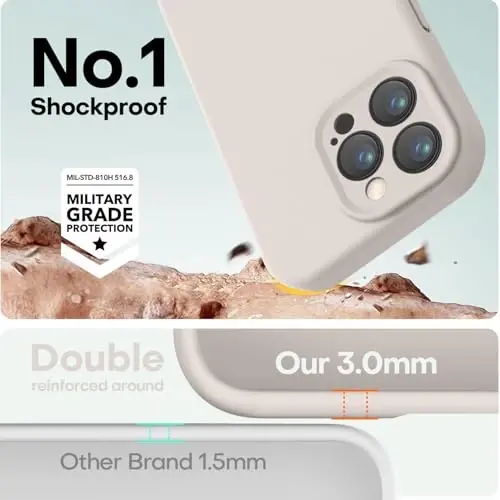 LOVE 3000 Designed for iPhone 16 Pro Case, Premium Silicone with [Soft Anti-Scratch Microfiber Lining] Shockproof Protective Phone Case for Men Women Girls 6.3