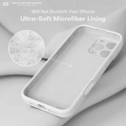 LOVE 3000 Designed for iPhone 16 Pro Case, Premium Silicone with [Soft Anti-Scratch Microfiber Lining] Shockproof Protective Phone Case for Men Women Girls 6.3