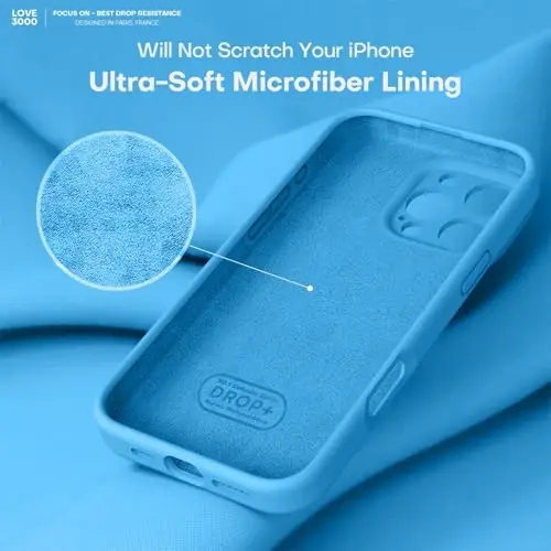 LOVE 3000 Designed for iPhone 16 Pro Max Case, Premium Silicone with [Soft Anti-Scratch Microfiber Lining] Shockproof Protective Phone Case for Men Women Girls 6.9