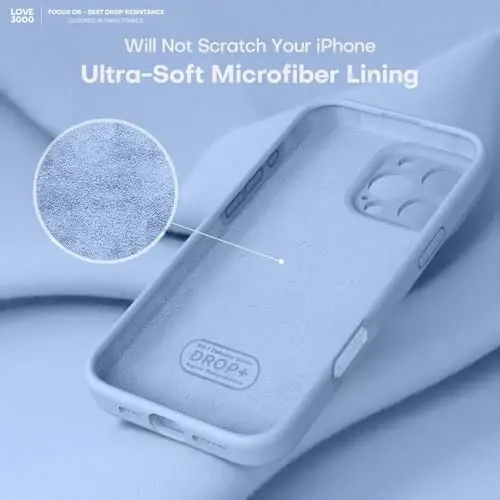 LOVE 3000 Designed for iPhone 16 Pro Max Case, Premium Silicone with [Soft Anti-Scratch Microfiber Lining] Shockproof Protective Phone Case for Men Women Girls 6.9