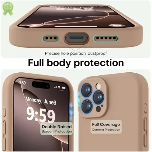 LOVE 3000 Designed for iPhone 16 Pro Max Case, Premium Silicone with [Soft Anti-Scratch Microfiber Lining] Shockproof Protective Phone Case for Men Women Girls 6.9