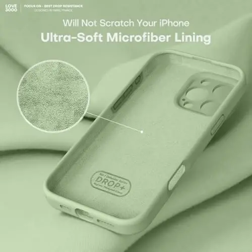 LOVE 3000 Designed for iPhone 16 Pro Max Case, Premium Silicone with [Soft Anti-Scratch Microfiber Lining] Shockproof Protective Phone Case for Men Women Girls 6.9