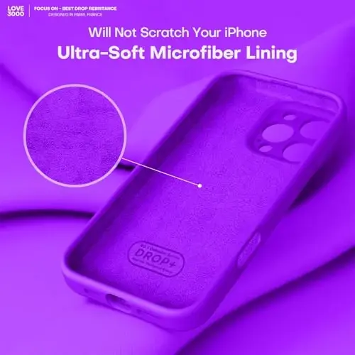 LOVE 3000 Designed for iPhone 16 Pro Max Case, Premium Silicone with [Soft Anti-Scratch Microfiber Lining] Shockproof Protective Phone Case for Holsters 6.9