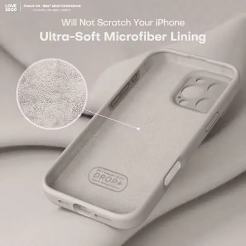 LOVE 3000 Designed for iPhone 16 Pro Max Case, Premium Silicone with [Soft Anti-Scratch Microfiber Lining] Shockproof Protective Phone Case for Men Women Girls 6.9