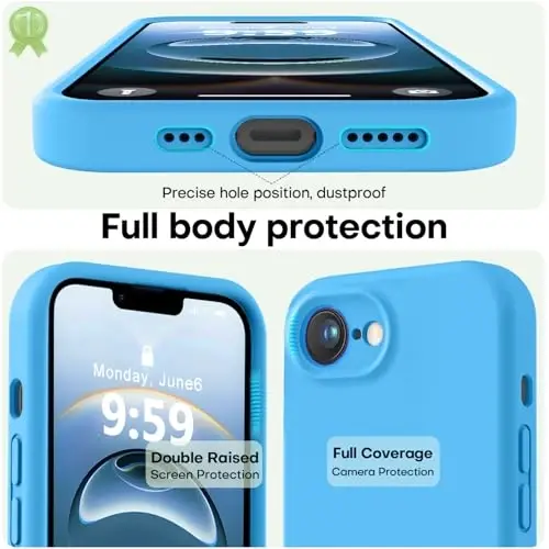 LOVE 3000 Designed for iPhone 16e Case, Premium Silicone with [Soft Anti-Scratch Microfiber Lining] Shockproof Protective Phone Case for Men Women Girls 6.1