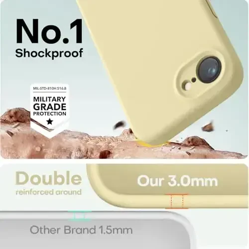 LOVE 3000 Designed for iPhone 16e Case, Premium Silicone with [Soft Anti-Scratch Microfiber Lining] Shockproof Protective Phone Case for Men Women Girls 6.1